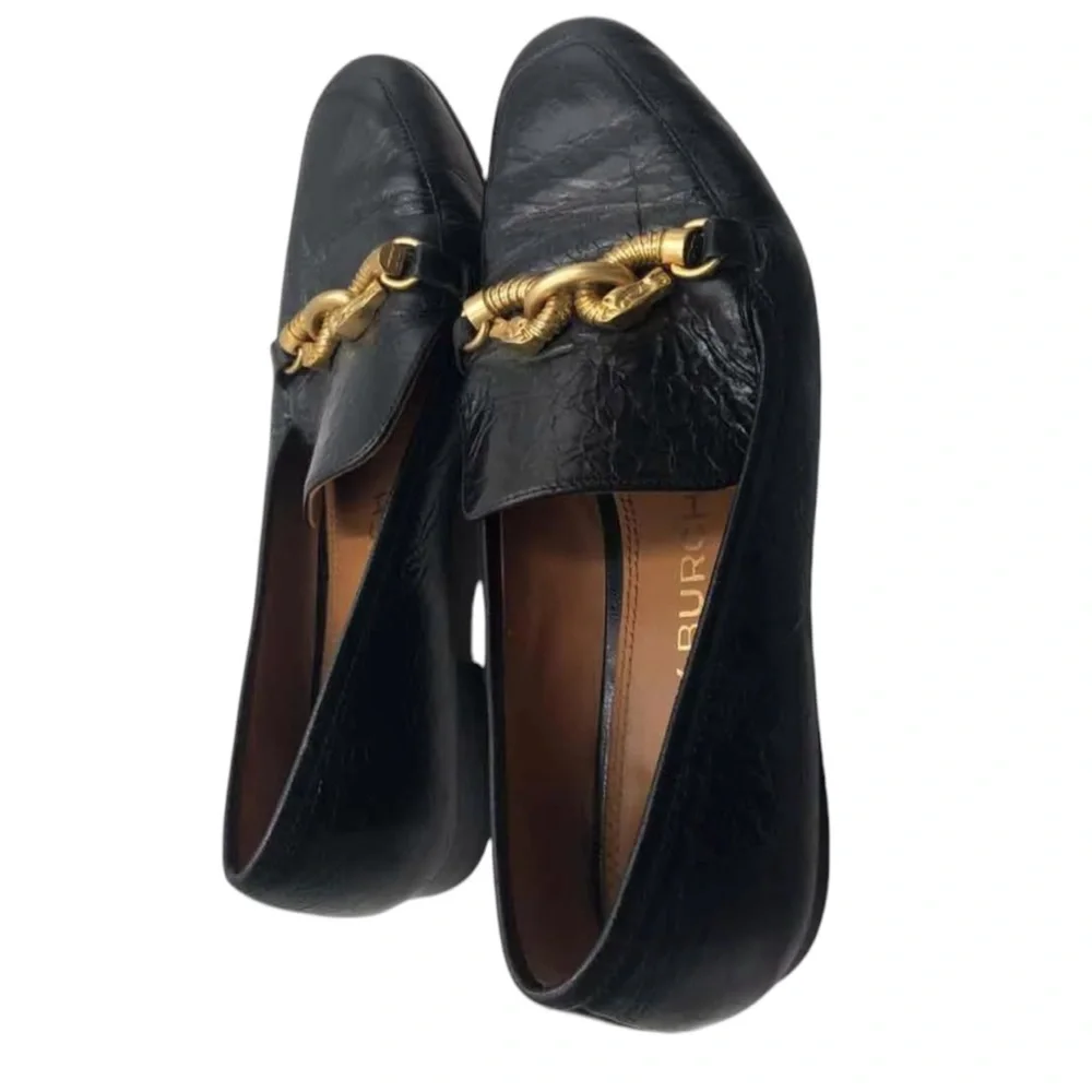 Tory Burch black leather women’s loafer size 7.5M - Picture 2 of 8